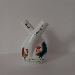 Vintage Oil & Vinegar Dispenser Rooster and Hen
